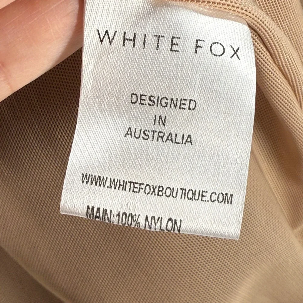 White Fox Mini Dress‎ Black Tulle Strapless Ruched Party Cocktail Size L